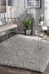 Welcoming Silver Plush Shag Rug (Multiple Sizes Available)