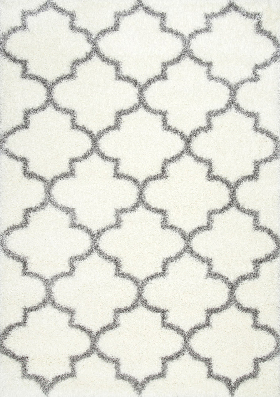 Classic Rectangular Ivory Shag Rug (Multiple Sizes Available)