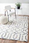 5' x 8' Hand-Tufted Wool Office Rug w/ Geometric Design