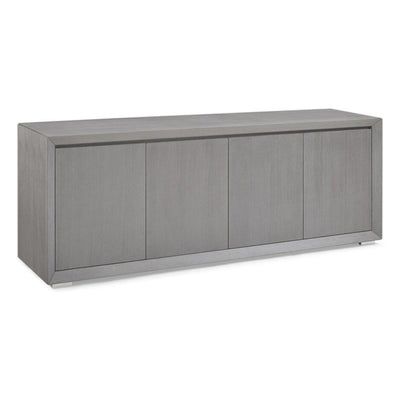 80" Glossy Gray Oak Veneer Storage Credenza