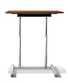 37" Cherry Sit-Stand Office Desk w/ Wire Storage Shelf