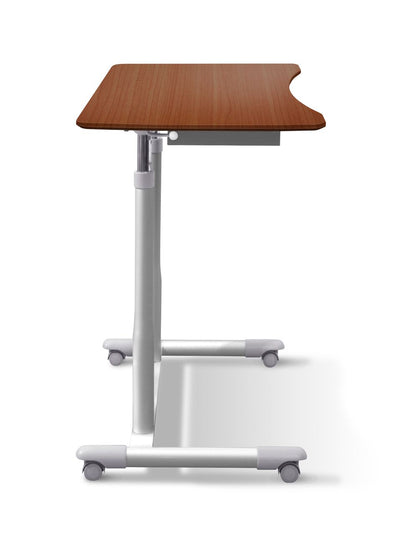 37" Cherry Sit-Stand Office Desk w/ Wire Storage Shelf