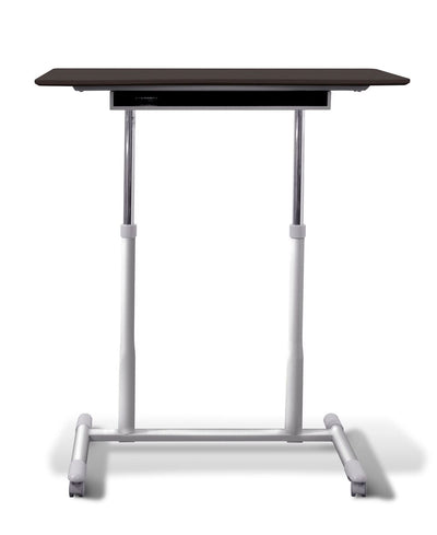 37" Espresso Sit-Stand Office Desk w/ Wire Storage Shelf