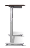 37" Espresso Sit-Stand Office Desk w/ Wire Storage Shelf