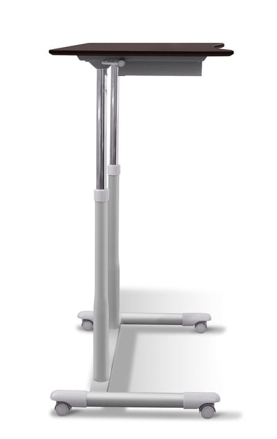 37" Espresso Sit-Stand Office Desk w/ Wire Storage Shelf