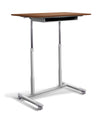 37" Walnut Sit-Stand Office Desk w/ Wire Storage Shelf