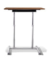 37" Walnut Sit-Stand Office Desk w/ Wire Storage Shelf