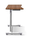 37" Walnut Sit-Stand Office Desk w/ Wire Storage Shelf