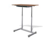 37" Walnut Sit-Stand Office Desk w/ Wire Storage Shelf