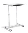 37" White Sit-Stand Office Desk w/ Wire Storage Shelf
