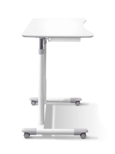 37" White Sit-Stand Office Desk w/ Wire Storage Shelf