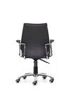 Sleek Black Leather & Chrome Office Chair with Padded Armrests