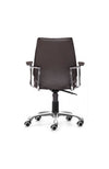 Sleek Espresso Leather & Chrome Office Chair with Padded Armrests