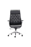 Regal Black Leather & Chrome Modern Office Chair