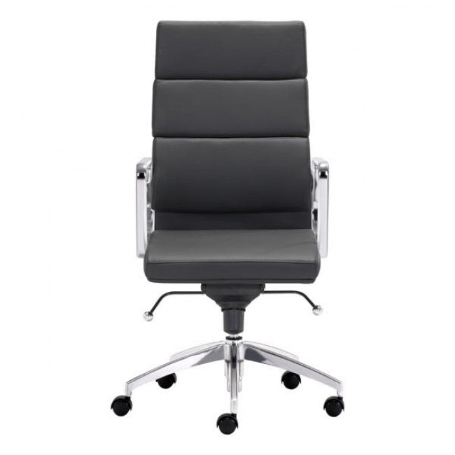 Timeless High-Back Black Leatherette Office Chair