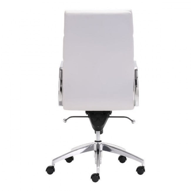 Timeless High-Back White Leatherette Office Chair