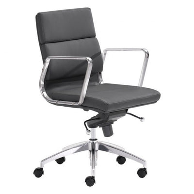 Timeless Low-Back Black Leatherette Office Chair