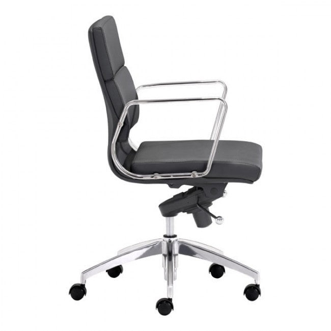Timeless Low-Back Black Leatherette Office Chair