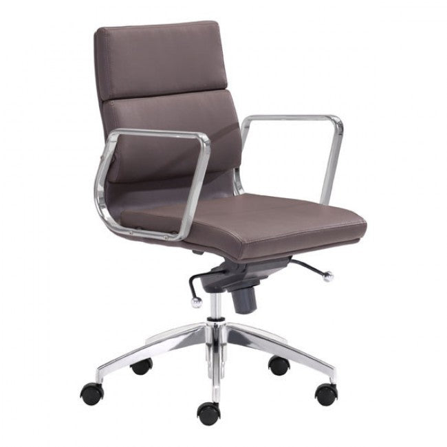 Timeless Low-Back Espresso Leatherette Office Chair