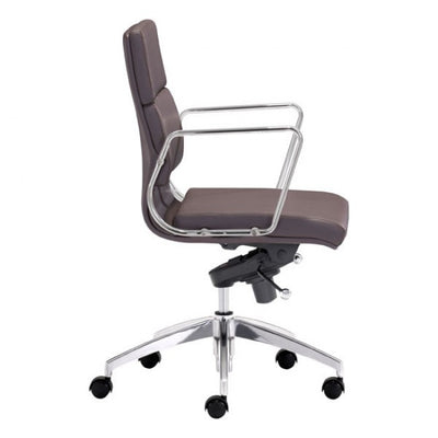 Timeless Low-Back Espresso Leatherette Office Chair