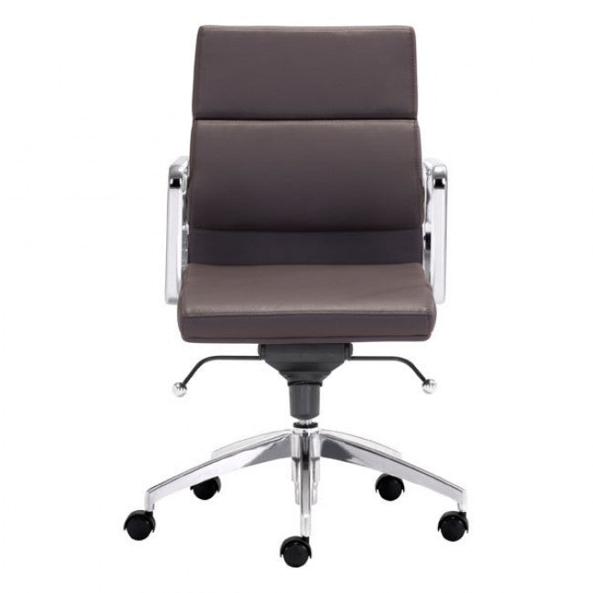 Timeless Low-Back Espresso Leatherette Office Chair