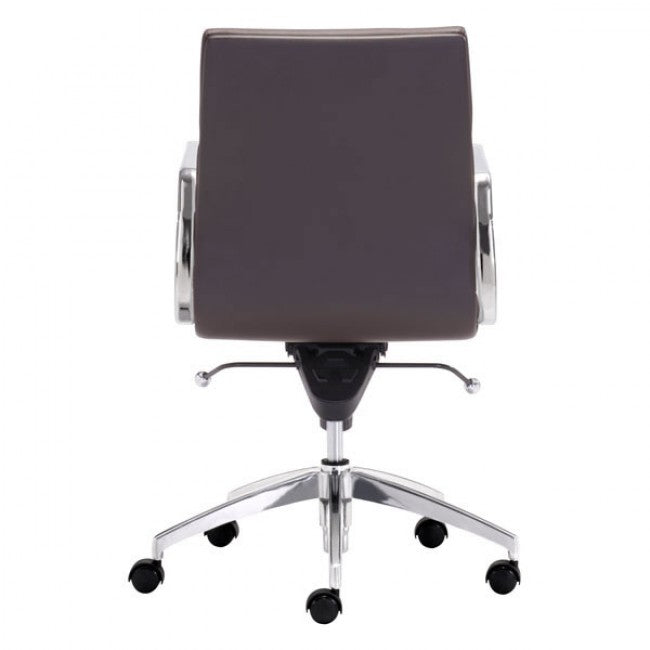 Timeless Low-Back Espresso Leatherette Office Chair