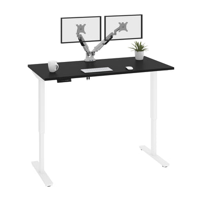 59" Twin Monitor Adjustable Desk in Black