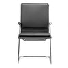 Ergonomic Black Chromed Steel Guest or Conference Chair (Set of 2)