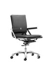 Modern Black Leather & Chrome Office or Conference Chair