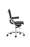 Modern Black Leather & Chrome Office or Conference Chair