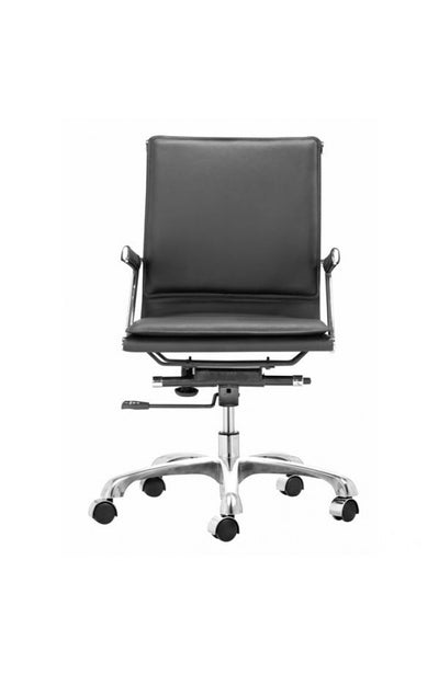 Modern Black Leather & Chrome Office or Conference Chair