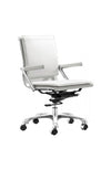 Modern White Leather & Chrome Office or Conference Chair