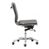Rolling Mid-Back Office Chair in Charcoal Gray Leatherette