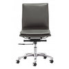 Rolling Mid-Back Office Chair in Charcoal Gray Leatherette