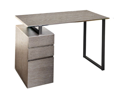 48" Modern Gray Desk with Integrated Drawers