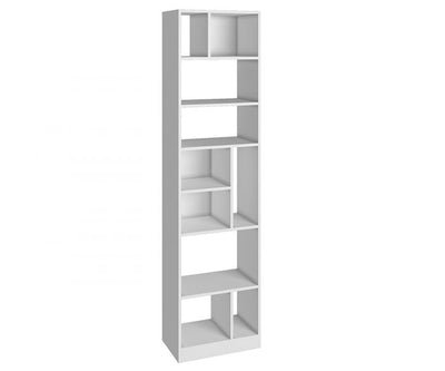 Contemporary Narrow White Bookcase