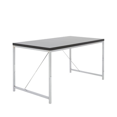 54" Industrial Desk in Black and Chrome