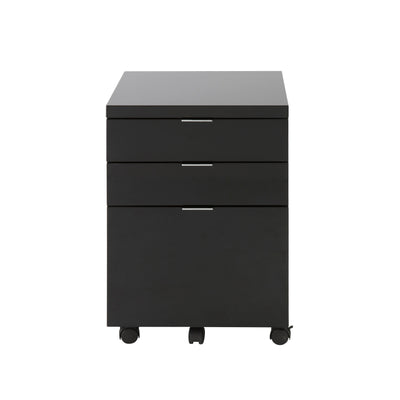 Black Lacquer 3-Drawer Office Filing Cabinet