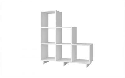 Sophisticated White Bookshelf w/ Square Cubbies