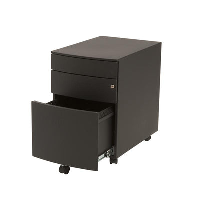 Premium Black Mobile File Cabinet with Lock from Euro Style
