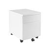 Sleek White Steel Rolling Office Filing Cabinet