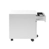 Sleek White Steel Rolling Office Filing Cabinet