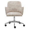Beige Velvet Curved Office Chair