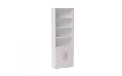 Contemporary Well-Crafted Tall White Bookcase