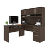 60" L-Shaped Desk with Hutch and Extra Storage in Antigua