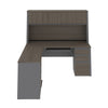 Premium L-shaped Desk with Hutch in Bark Gray and Slate