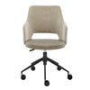 Taupe Fabric & Gray Leatherette Office Chair with Sculpted Armrests