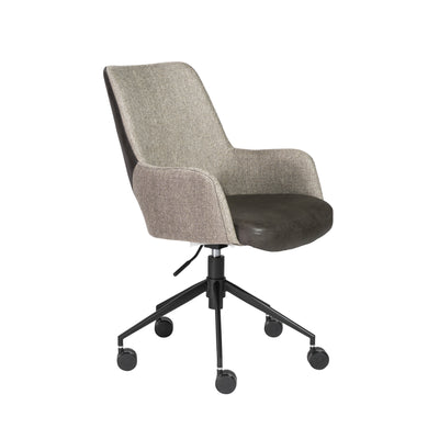Light Gray Fabric & Dark Gray Leatherette Tilting Office Chair