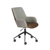 Light Gray Fabric & Dark Brown Leatherette Tilting Office Chair