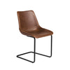 Brown Leatherette Guest or Conference Chairs with Baseball Stitching (Set of 2)